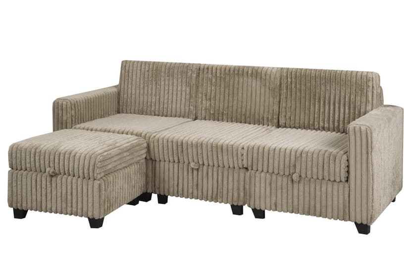 Brassex Benjamin Brown Modular Sectional with 4 Storage Compartments