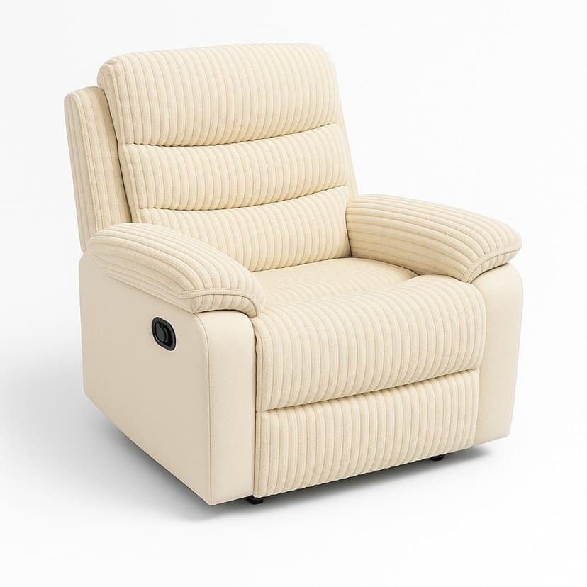 Brassex Daniel Cream Recliner with Full Foam Seating