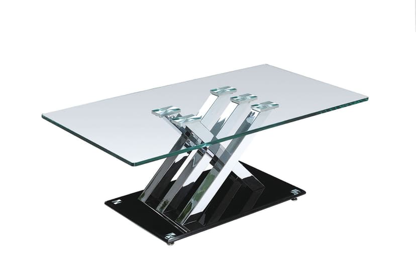 Brassex Fresno Accent Coffee Table, Silver/Black