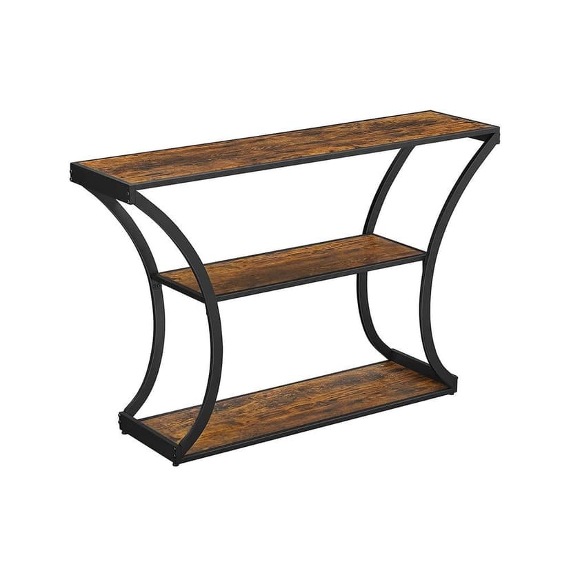 Songmics Home 3-Tier Console Table, Rustic Brown