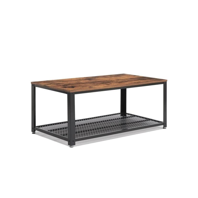 Songmics Home Coffee Table with Open Shelf, Rustic Brown