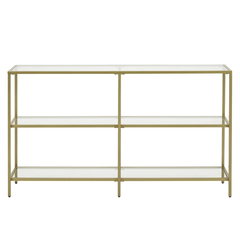 Songmics Home Modern Glass Console Table, Gold, 51.2-in