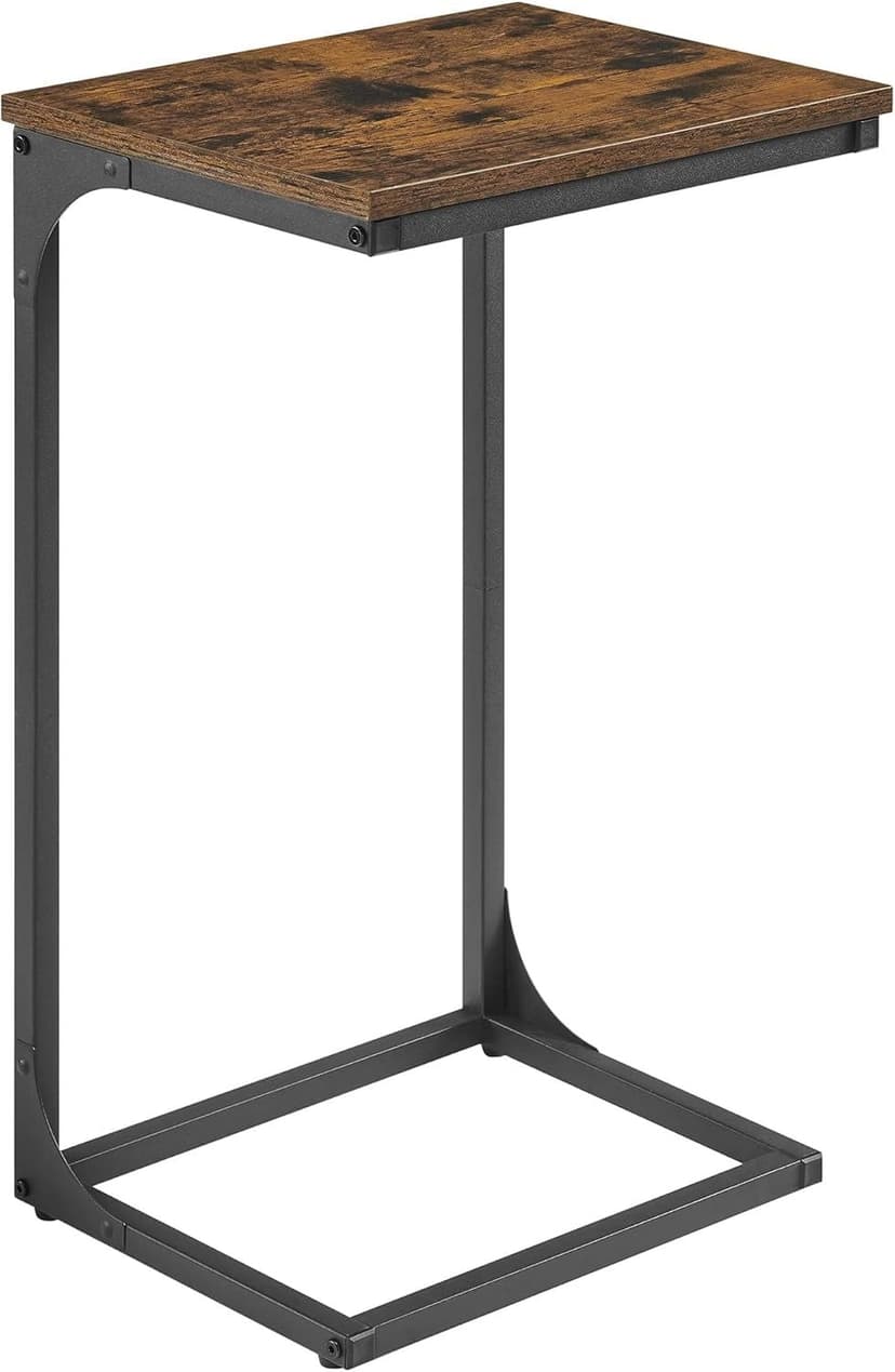 Songmics Home Medium C-Shaped End Table, Rustic Brown