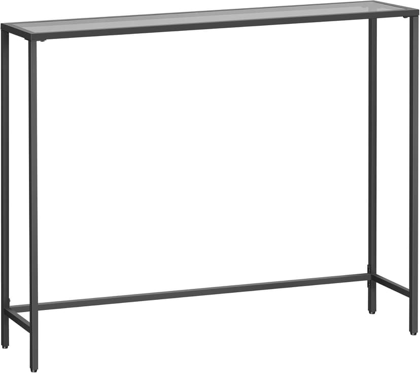 Songmics Home Small Modern Black Glass Console Table