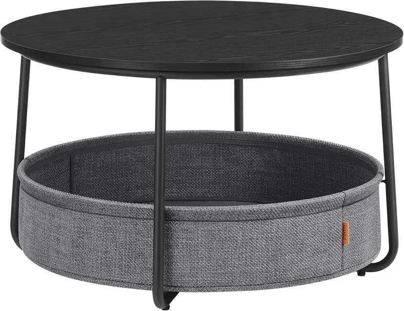 Songmics Home Black/Grey Coffee Table with Built-in Storage