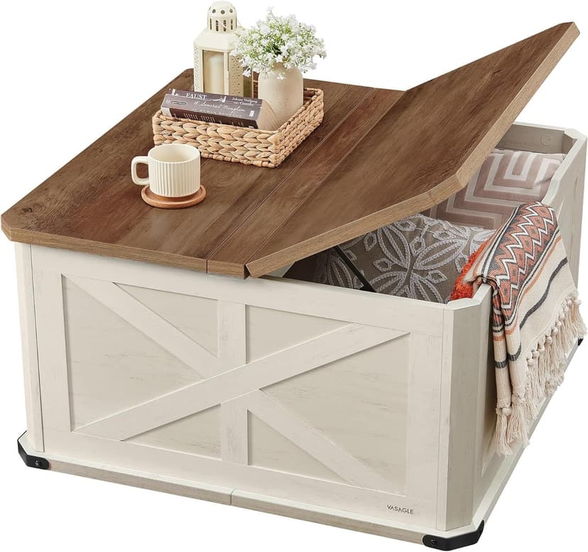 Songmics Home White Coffee Table/Soft Closure Storage Chest