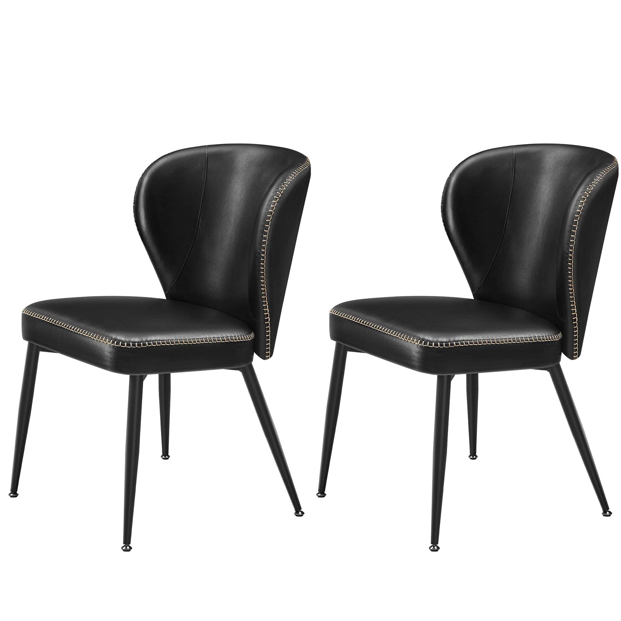 Songmics Home Mid-Century Modern Black Dining Chairs Set, 2-pk