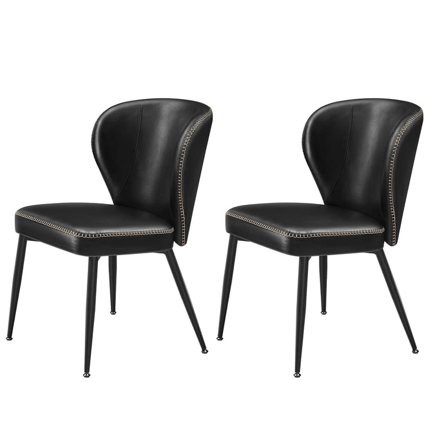 Songmics Home Mid-Century Modern Black Dining Chairs Set, 2-pk
