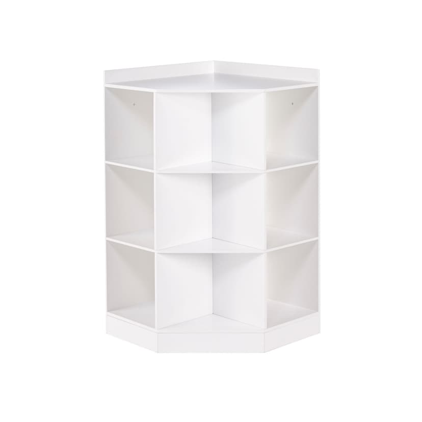 RiverRidge Home Kids' Playroom Corner Cabinet with 6 Toy Storage Cubbies & 3 Shelves, White