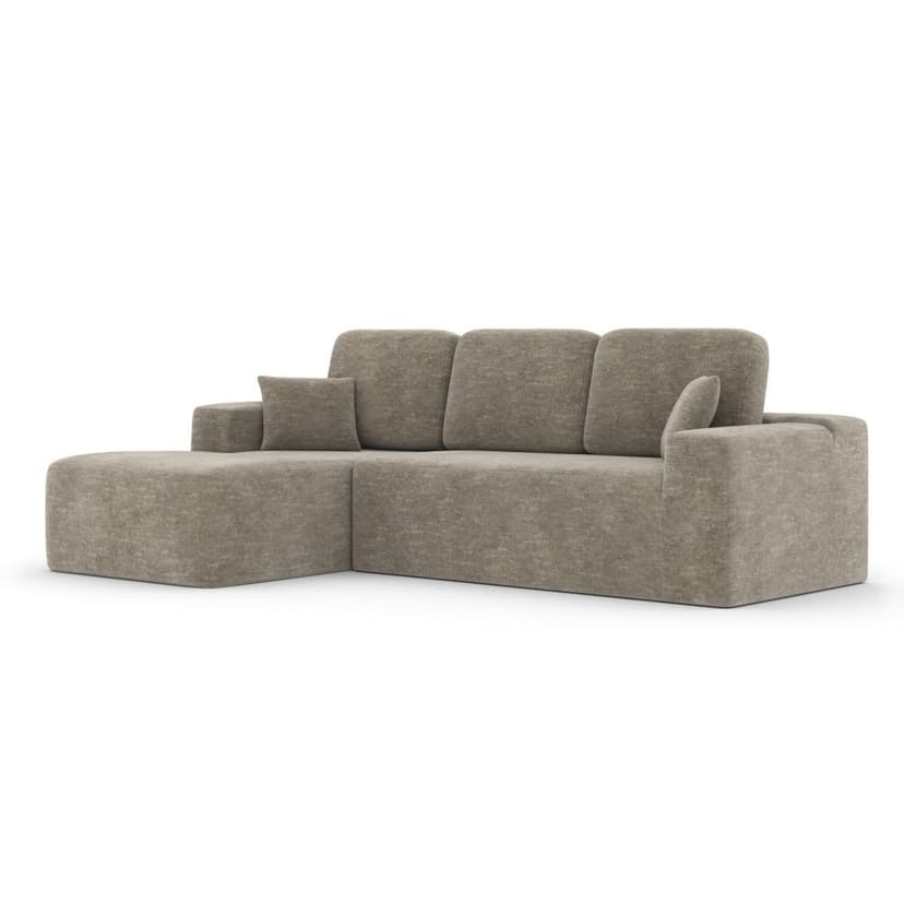 Brassex Melissa Taupe All-Foam Modern Sectional Sofa