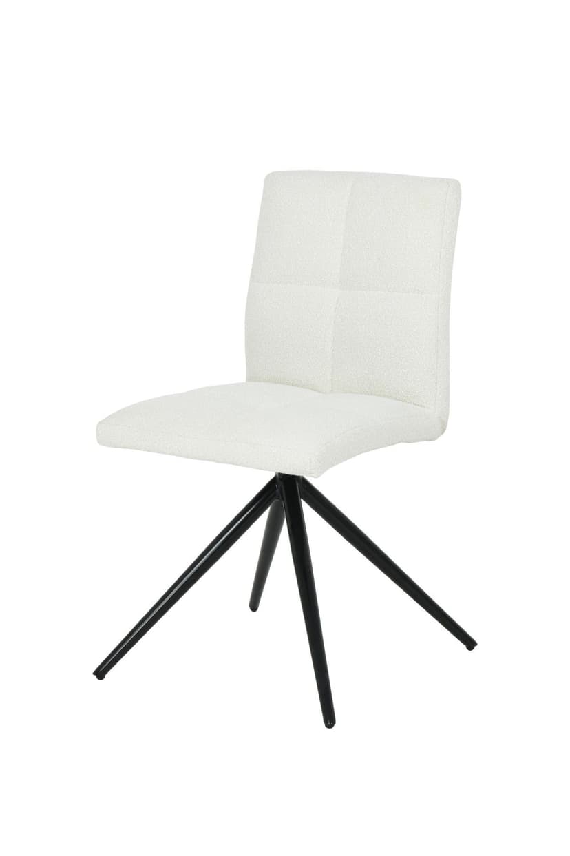 Brassex Ethan White Fabric Upholstered Armless Dining Chair, 2-pc