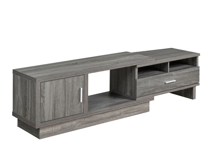 Brassex Denise 48-in Expandable Grey TV Stand with Storage Shelf and Cabinet