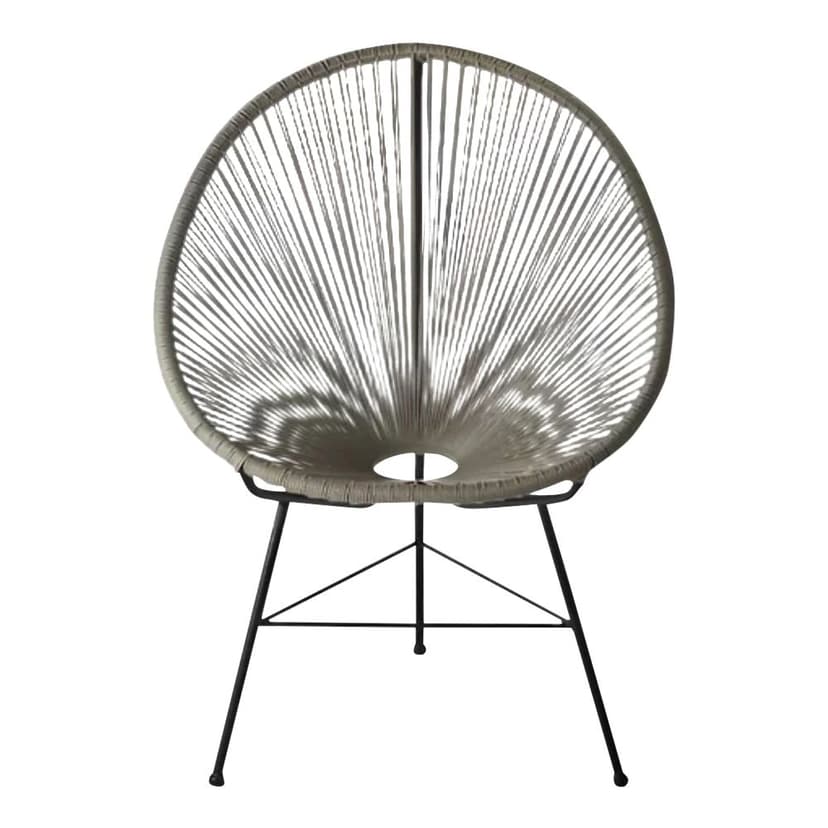 Take Me Home Grey Wicker Acapulco Chair with Metal Legs