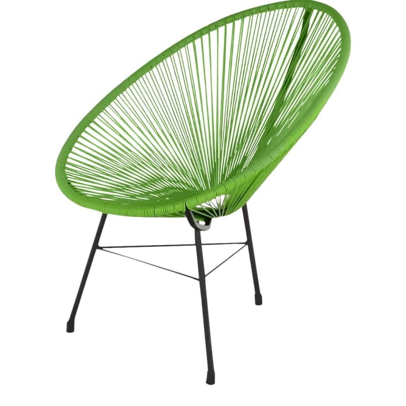 Take Me Home Green Wicker Acapulco Chair with Metal Legs