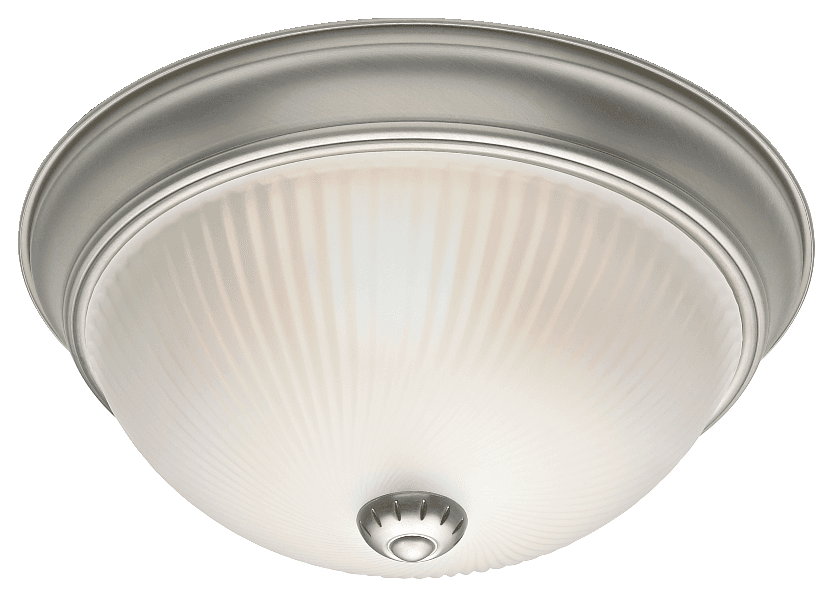 For Living Frosted Swirl Glass Shade Flush Mount Ceiling Light Fixture, Brushed Pewter, 11-in