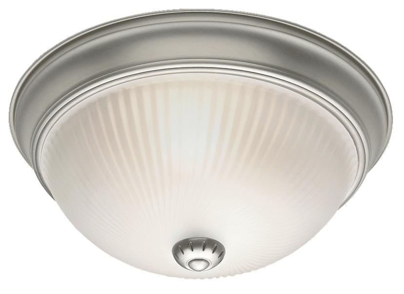 For Living Frosted Swirl Glass Shade Flush Mount Ceiling Light Fixture, Brushed Pewter, 11-in