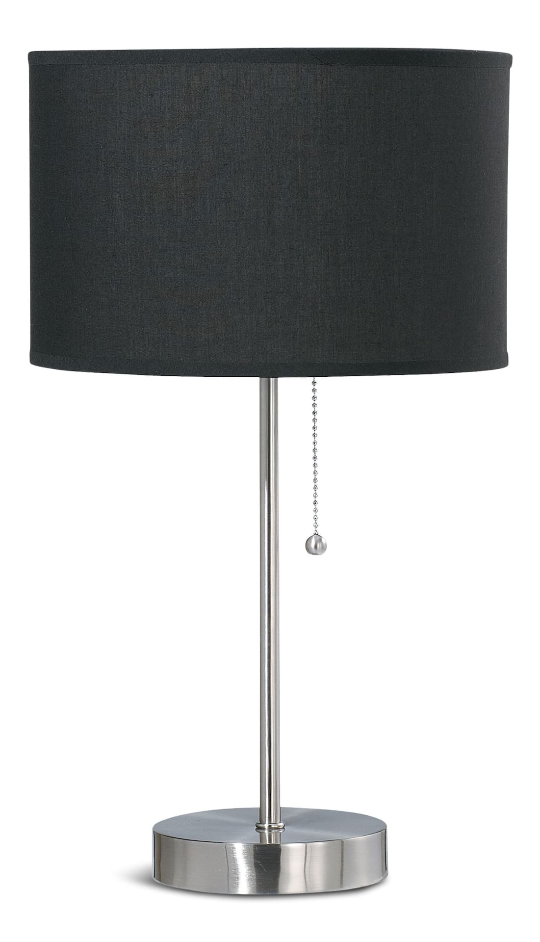 CANVAS Graydon Fabric Drum Shade Table Lamp, 17.25-in, Brushed Nickel