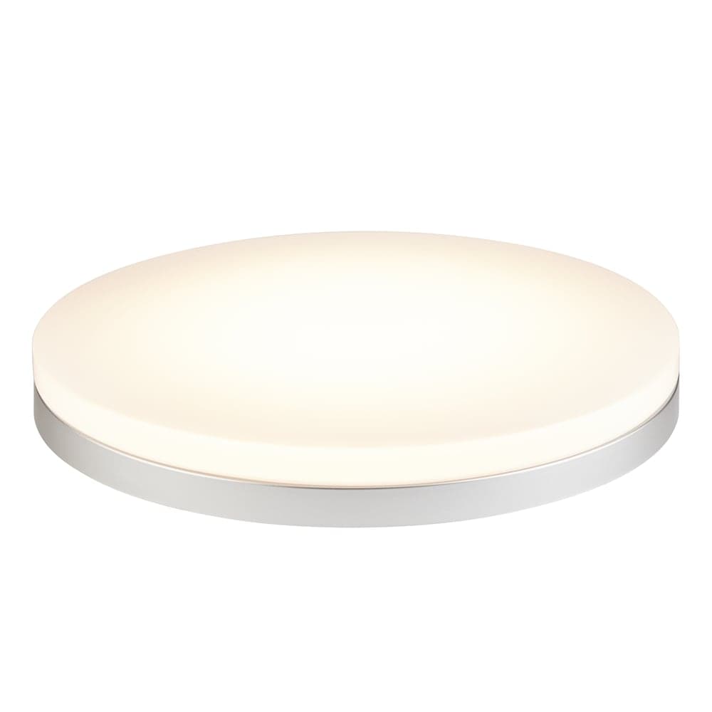 NOMA Round LED Metal Base Flush Mount Ceiling Light Fixture, Silver, 13-in