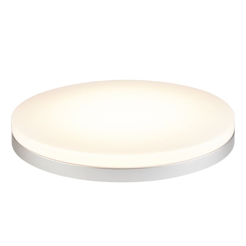 NOMA Round LED Metal Base Flush Mount Ceiling Light Fixture, Silver, 13-in