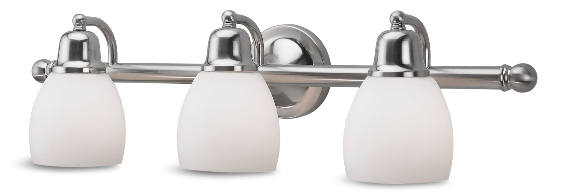 CANVAS Essence 3-Light Vanity Light Fixture w/ Opal White Glass Shade, Brushed Nickel