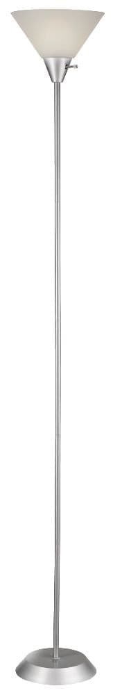 For Living Plastic Shade Floor Lamp, 72-in, Silver