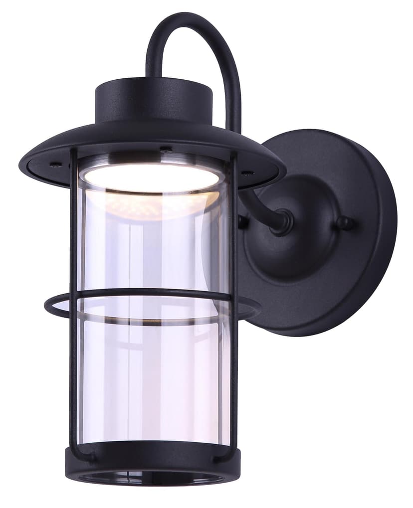 NOMA LED Clear Glass Outdoor Down Wall Light, Matte Black