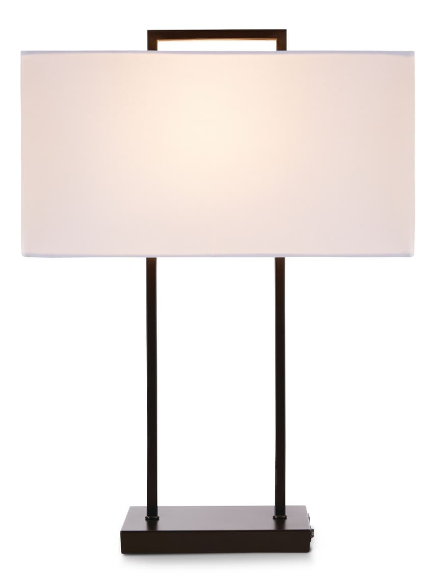 CANVAS Rectangular Table Lamp with USB Port, 22-in