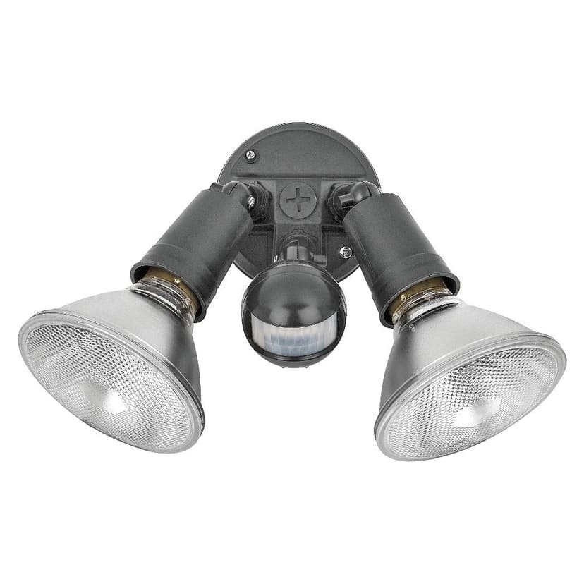 NOMA Halogen 180 Degree Outdoor Motion Sensor Light, Weather-Resistant, Black