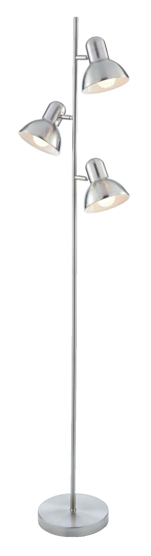 CANVAS 3-Head Metal Shade Floor Lamp, 62-in, Brushed Nickel
