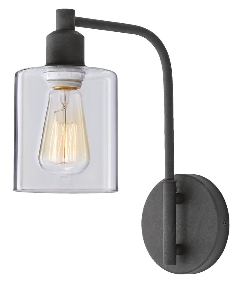 CANVAS Arwen Clear Glass Shade Wall Sconce, Black