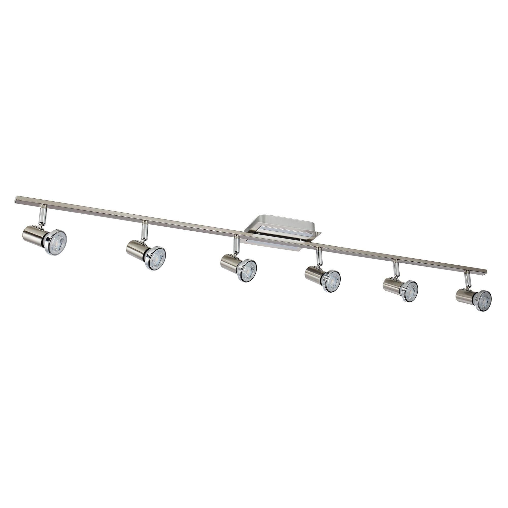 NOMA Protino 6-Light Track Light Fixture, Brushed Nickel/Chrome