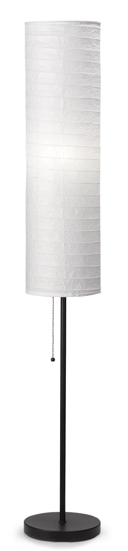 For Living Rice Paper Shade Floor Lamp, 54-in, Black