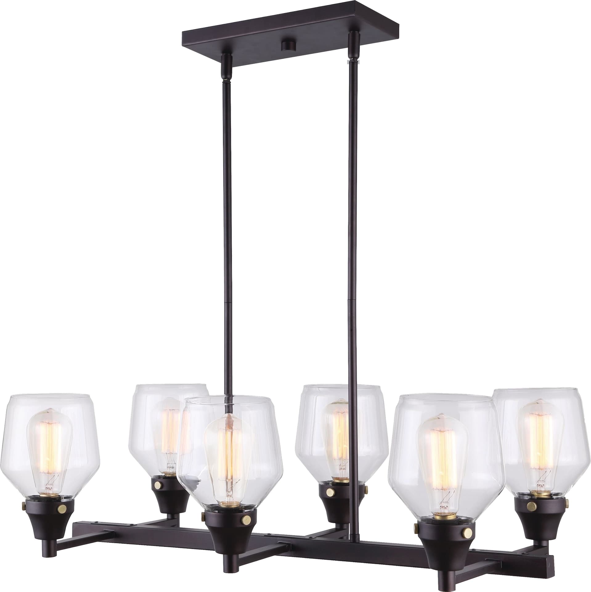 CANVAS Hadley 6-Light Clear Glass Shade Chandelier, Oil Rubbed Bronze