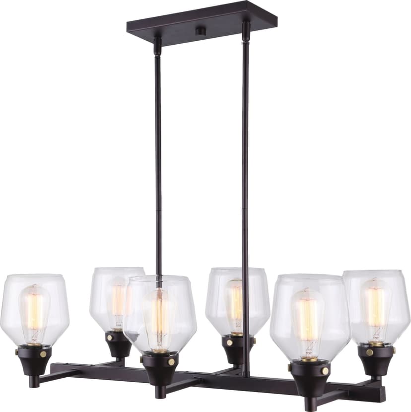 CANVAS Hadley 6-Light Clear Glass Shade Chandelier, Oil Rubbed Bronze