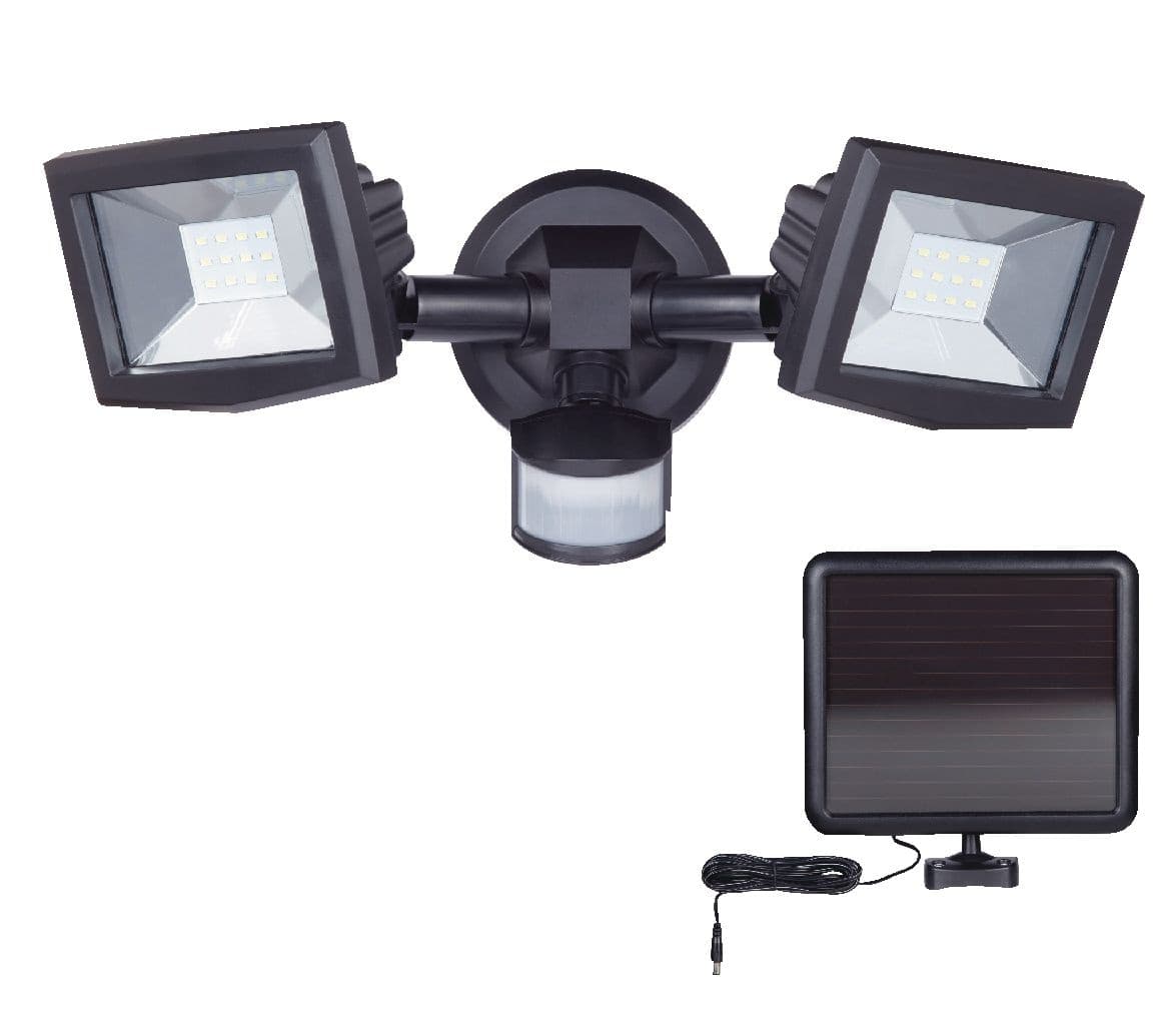 NOMA Solar-Powered LED Motion Sensor Security Light, Black