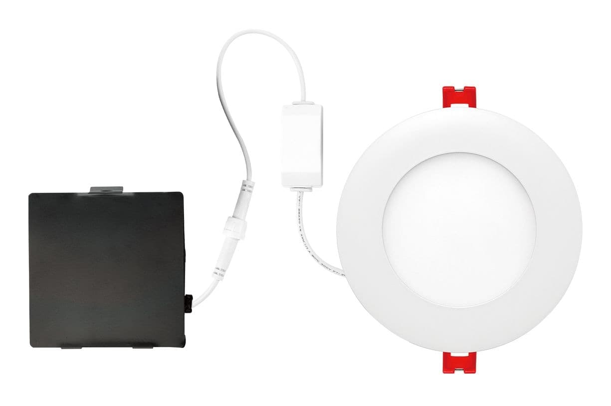 Globe Electric Smart-Slim Round LED Complete Colour Control Recessed Lighting Kit, 4-in, White Trim