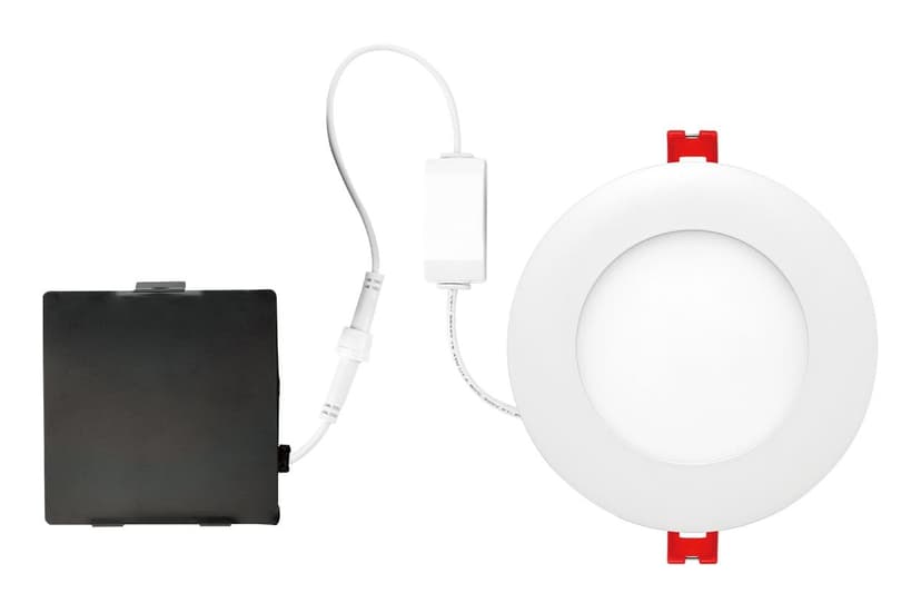 Globe Electric Smart-Slim Round LED Complete Colour Control Recessed Lighting Kit, 4-in, White Trim