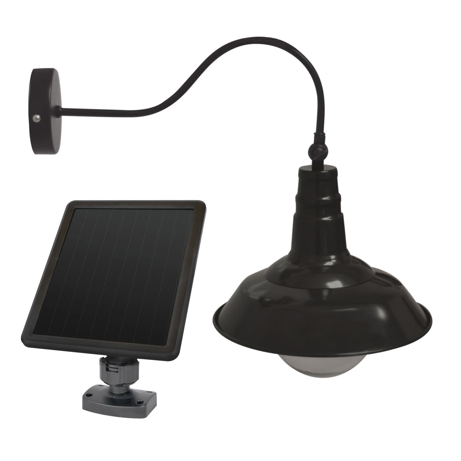Sunforce Solar Gooseneck Wall Light with Vintage Bulb