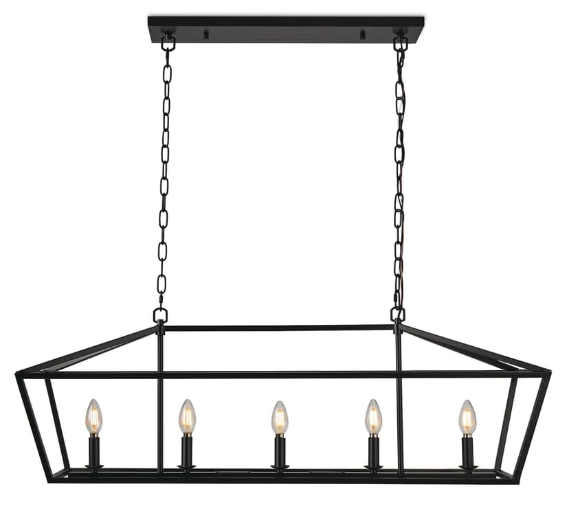 CANVAS Carlaw 5-Light Chandelier, Adjustable Height, Matte Black