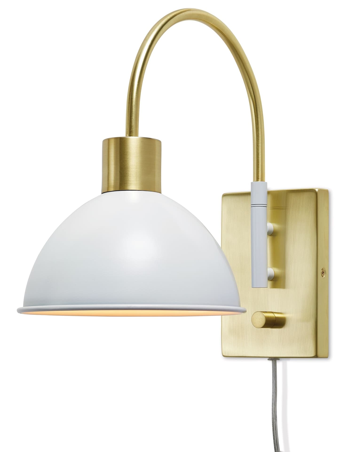 CANVAS Laurel Wall Sconce with Metal Shade, Adjustable Swing Arm, Gold