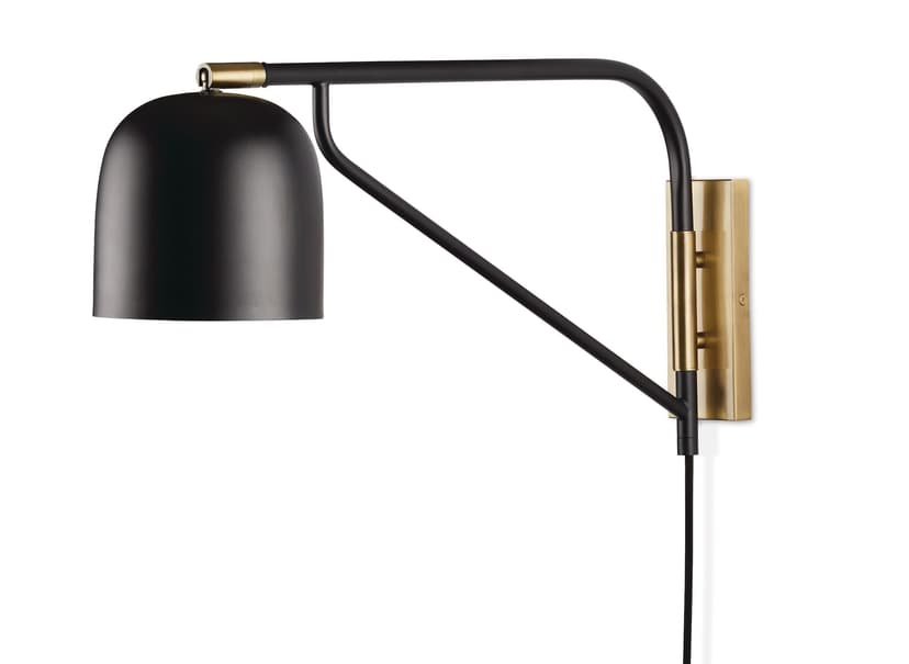CANVAS Lambert Plug-In Wall Sconce, Matte Black/Brass