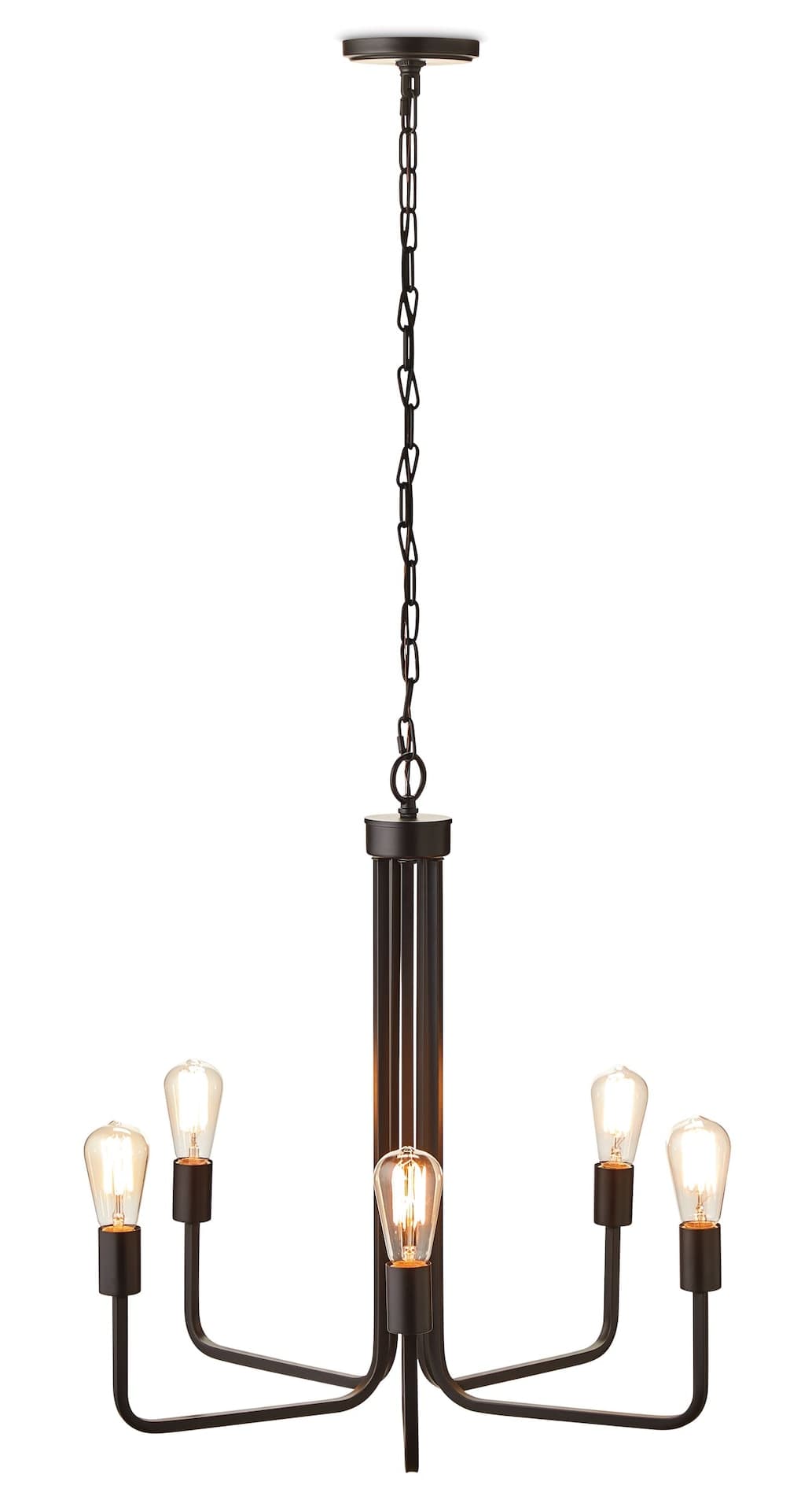 CANVAS Tavio 5-Light Chandelier, Adjustable Height, Matte Black