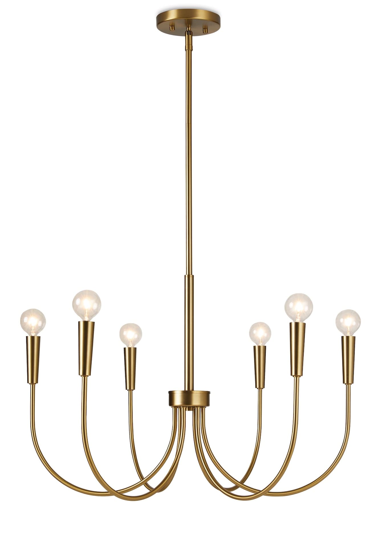 CANVAS Glenthorne 6-Light Chandelier, Adjustable Height, Brushed Gold
