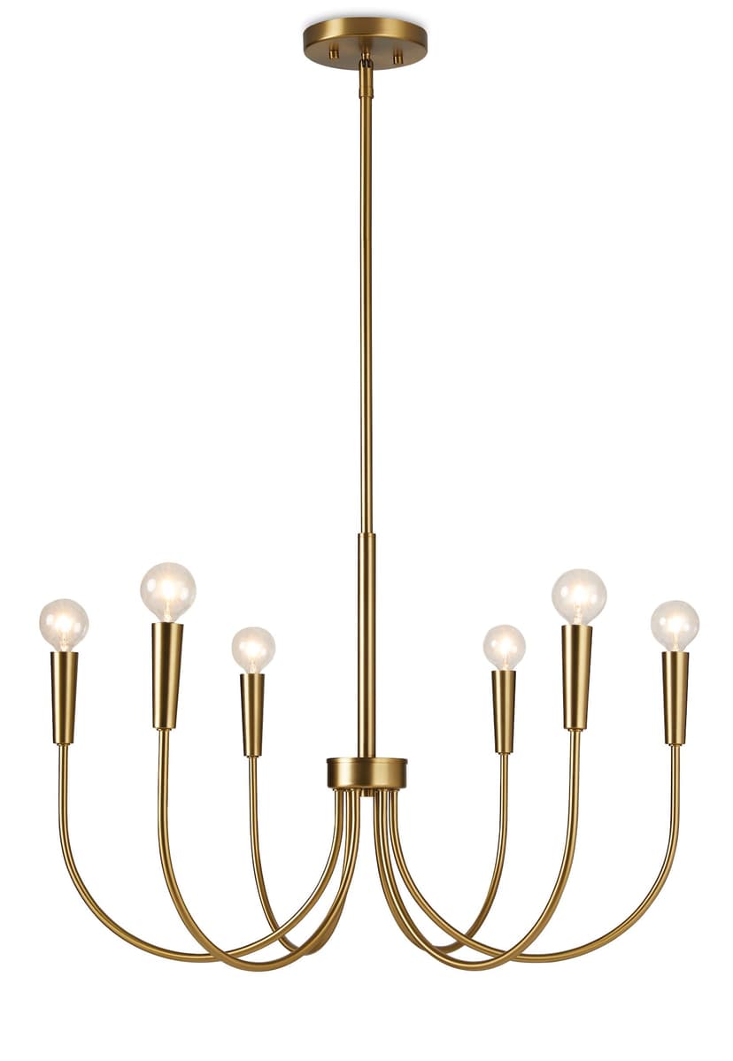CANVAS Glenthorne 6-Light Chandelier, Adjustable Height, Brushed Gold
