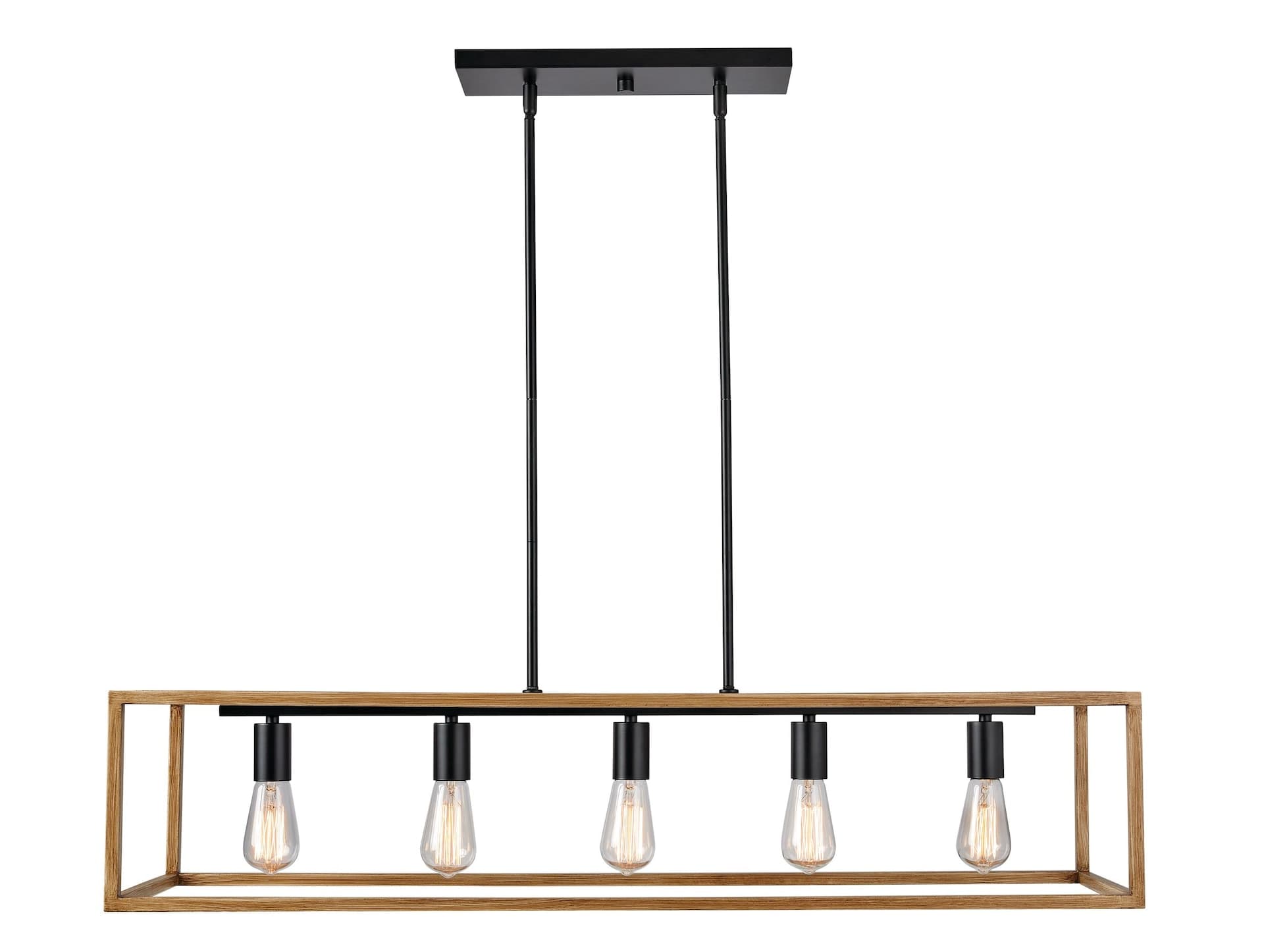 CANVAS Spring Grove 5-Light Chandelier, Matte Black/Brushed Brown