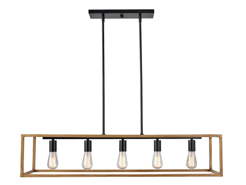 CANVAS Spring Grove 5-Light Chandelier, Matte Black/Brushed Brown