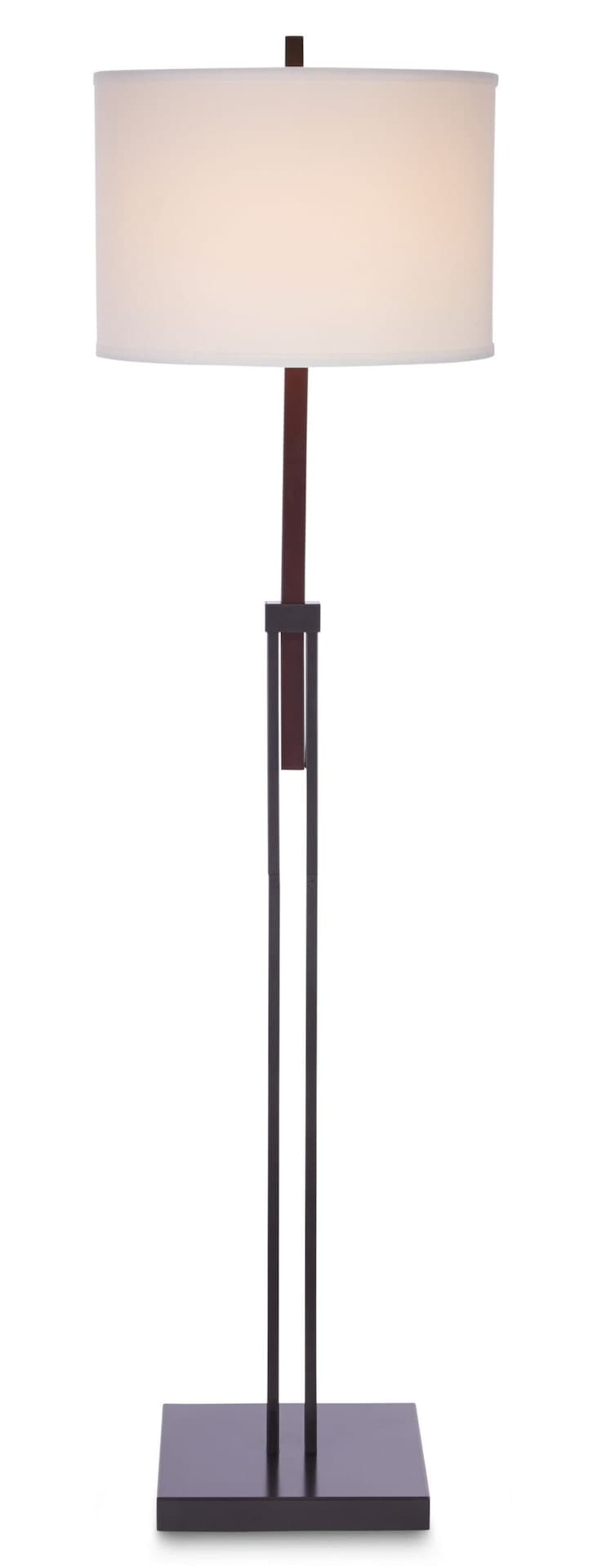 CANVAS Avery White Fabric Shade Floor Lamp, 60-in, Oil Rubbed Bronze/Wood