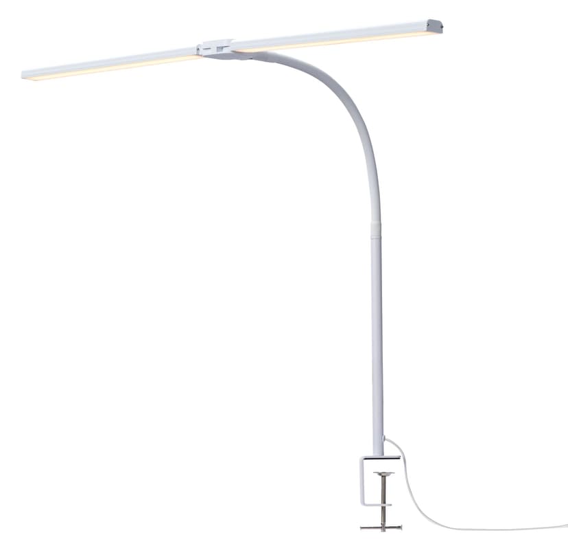 Noma Adjustable Dual Head Desk Lamp with Clamp