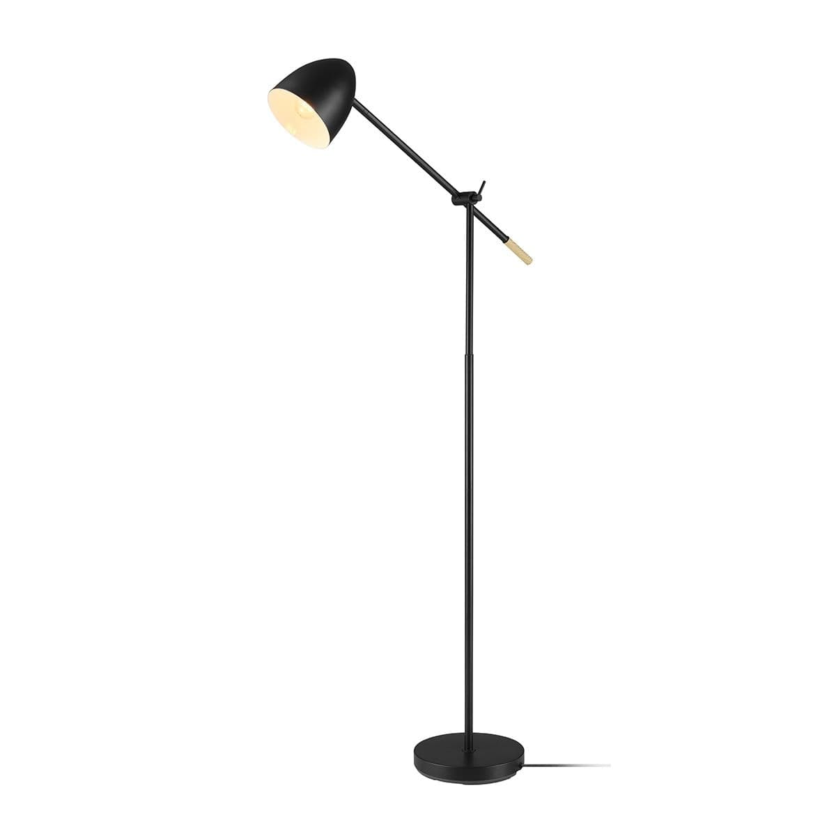 CANVAS Overhanging Cantilever Adjustable Cone Head Floor Lamp, 19.3-in, Matte Black