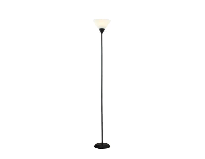 For Living Torchiere Frosted Plastic Shade Floor Lamp, 70-in, Matte Black